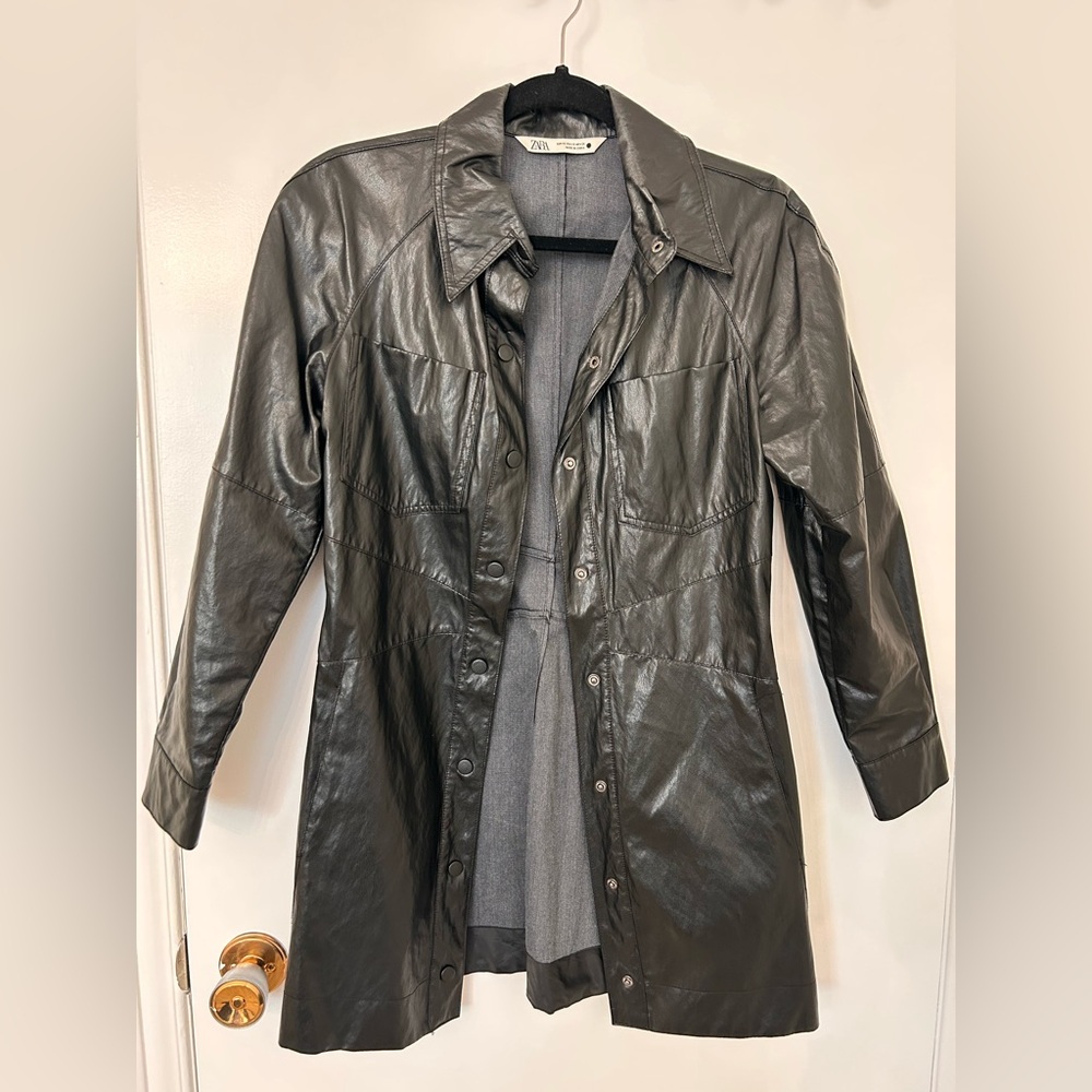 Zara Women's Charcoal Leather Jacket/Dress